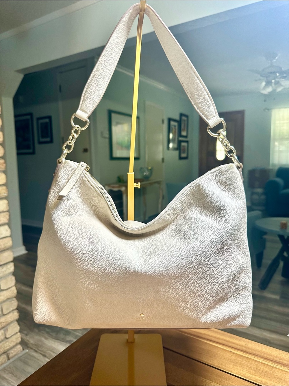 Kate Spade Cream Alena Larchmont Avenue Leather Shoulder Bag